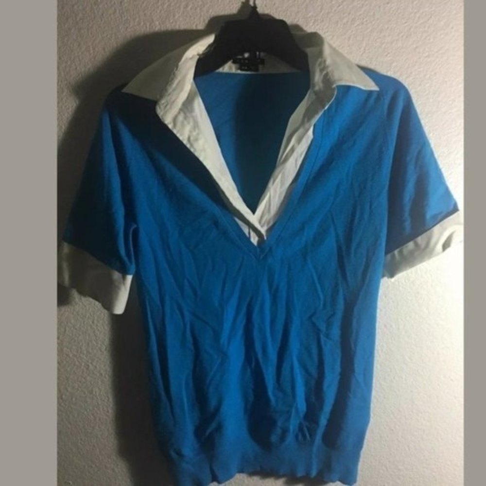 Theory blue short sleeve shirt